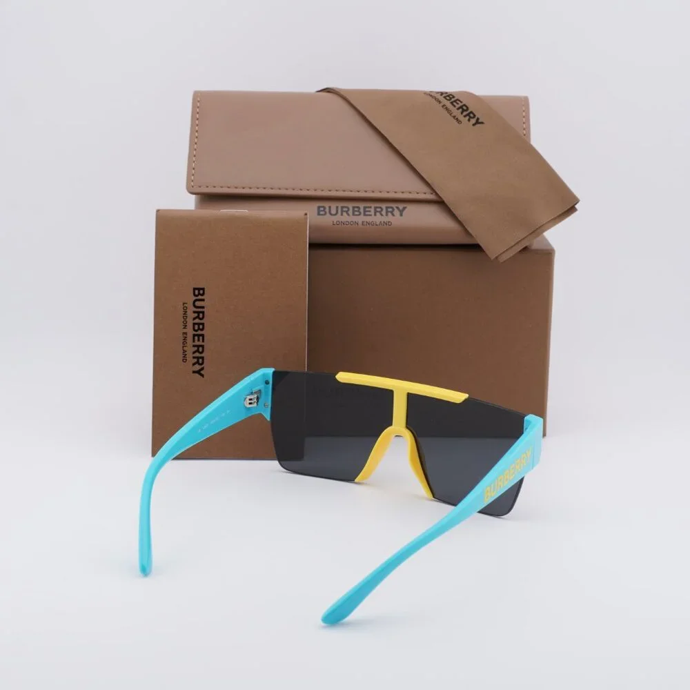 Burberry Kids JB4387 405087 Shield Sunglasses - Yellow Light Blue/Dark Grey